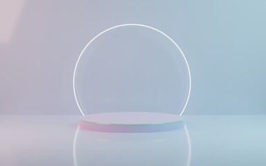 Minimul looking 3d podium with white ring