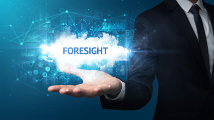 Hand of Businessman holding motivational message