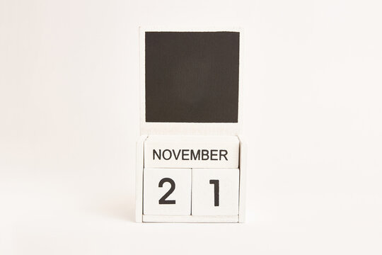 Calendar with date 21 November and space for designers. Illustration for an event of a certain date.