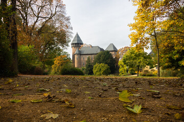 castle in autrumn mood in krefeld germany