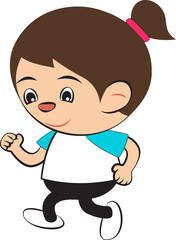 cartoon of  woman run