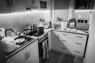 mess in the kitchen,