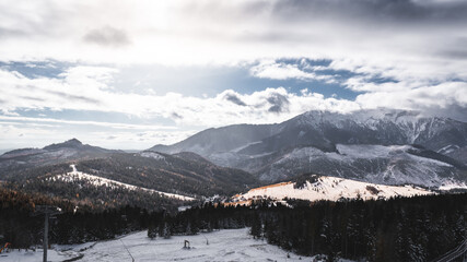 Fototapeta premium snow covered Tatra mountains in winter