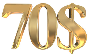 Dollar Number 3D Render