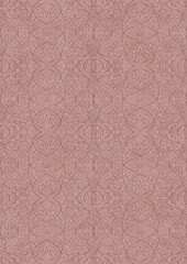 Hand-drawn abstract seamless ornament. Purple on a pale pink background. Paper texture. Digital artwork, A4. (pattern: p02-2e)