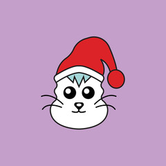 santa claus cat head icon