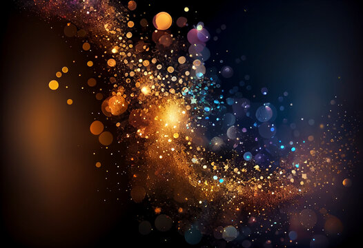 abstract gold glitter glow light shine, abstract bright effect magic glowing sparkle star turquoise blur transparent, spark flare decoration