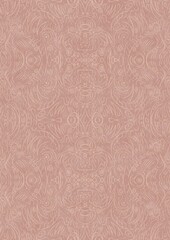 Hand-drawn abstract seamless ornament. Light semi transparent pale pink on a pale pink background. Paper texture. Digital artwork, A4. (pattern: p03d)