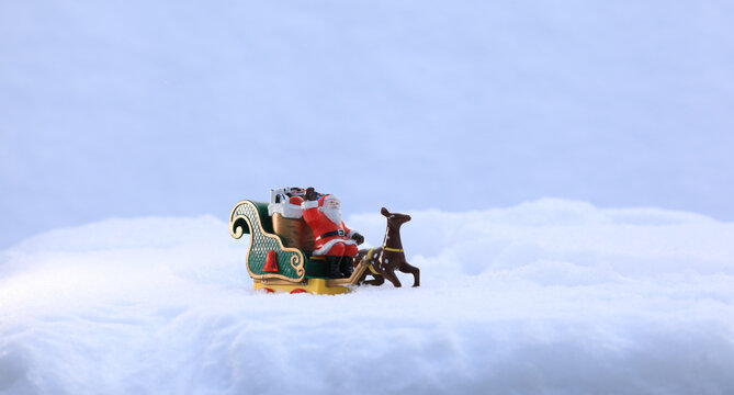 toy Santa Claus on a sleigh