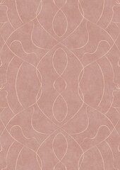 Hand-drawn abstract seamless ornament. Light semi transparent pale pink on a pale pink background. Paper texture. Digital artwork, A4. (pattern: p08-1d)