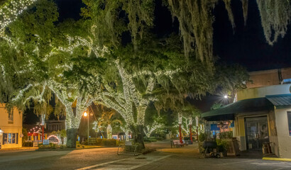 The Village Illuminated during the Holidays, Saint Simons Island, Georgia