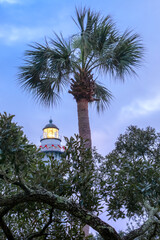The Saint Simons Island Lighthouse in the Early Morning, Saint Simons Island, Georgia