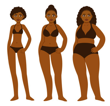 Black women body types illustration