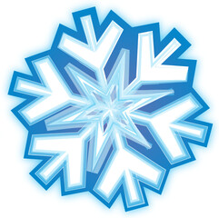 Snowflake Crystal Abstract 5 Transparent PNG Blue and Aqua