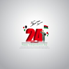 Vector illustration of happy Libya independence day