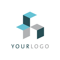 abstract business logo design cubes