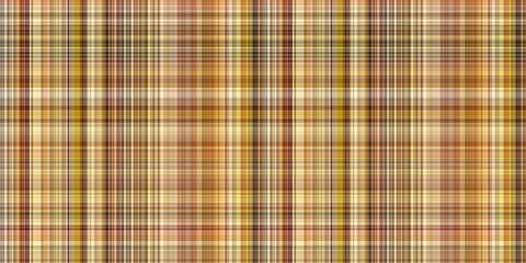 Woodland brown tartan seamless border textile. Tonal autumnal forest plaid with organic texture. banner of orange stripe for rough washi tape.