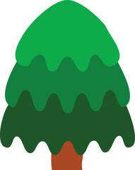 Vector illustration of Green Christmas tree