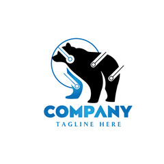 abstract bear logo design
