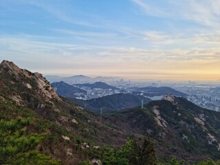 mountains in the morning