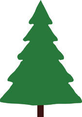 Vector illustration of Green Christmas tree