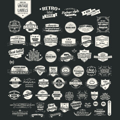 VINTAGE LABEL ICON VECTOR COLLECTION, 