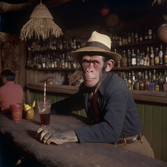 Monkeying around at the bar