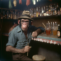 Monkeying around at the bar