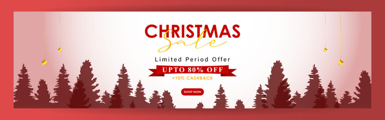 Vector illustration of Merry Christmas Sale banner