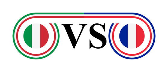 the concept of italy vs france. vector illustration isolated on white background