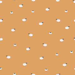 Nursery seamless pattern with little sheep.