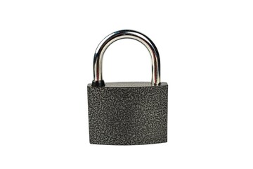 Close-Up Of Padlock On White Background .