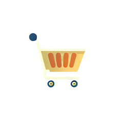 Flat shopping cart cartoon wallpaper. Modern flat design for shopping online Website layout design.