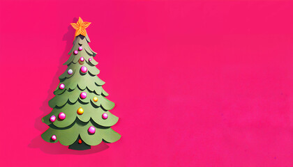 christmas tree on red