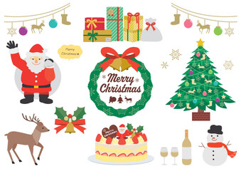 Fototapeta premium クリスマスのイラストのセット 