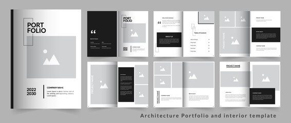 Portfolio template design or architecture portfolio template - obrazy, fototapety, plakaty