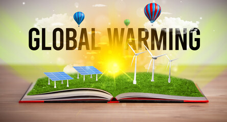 Open book, renewable energy concept