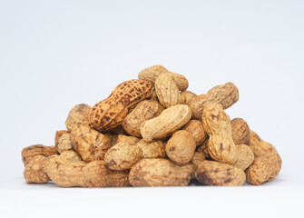 Pile of peanuts. Isolated on white background
