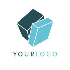 cube logo design abstract modern vector