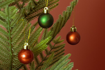 Obraz na płótnie Canvas Christmas tree and ornaments
