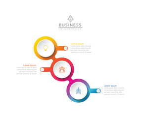 Circular Connection Steps business Infographic Template with 3 Element