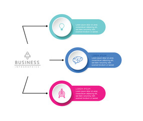 Circular Connection Steps business Infographic Template with 3 Element