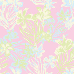Oriental Floral Seamless Pattern Design Background