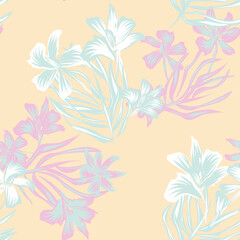 Oriental Floral Seamless Pattern Design Background