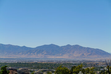 Fototapeta premium Salt Lake City downtown overview in the morning from Capitol Hill. High-quality photo