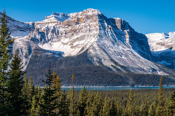 Panorama view of the rocky mountains in Canada