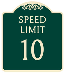 Decorative playground rules and safety sign speed limit