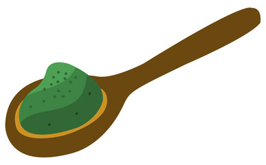 Spoon with spirulina powder 