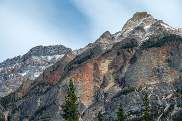 Panoramic mountain view  in Canadian Rockies