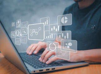 IOT and Automation concept as an innovation.automation monitoring system.repeatability in technology and business processes.Digital transformation and change management.